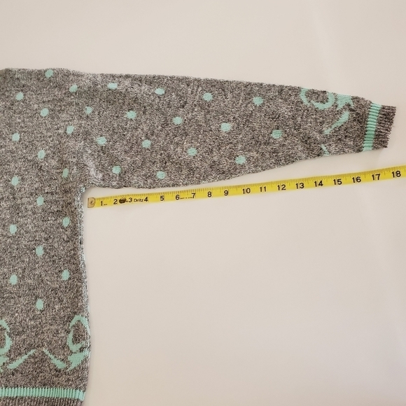 BA02 * Maude & Claire Polka Dot Bow Sweater Gray Size Unknown Vintage - Picture 8 of 8